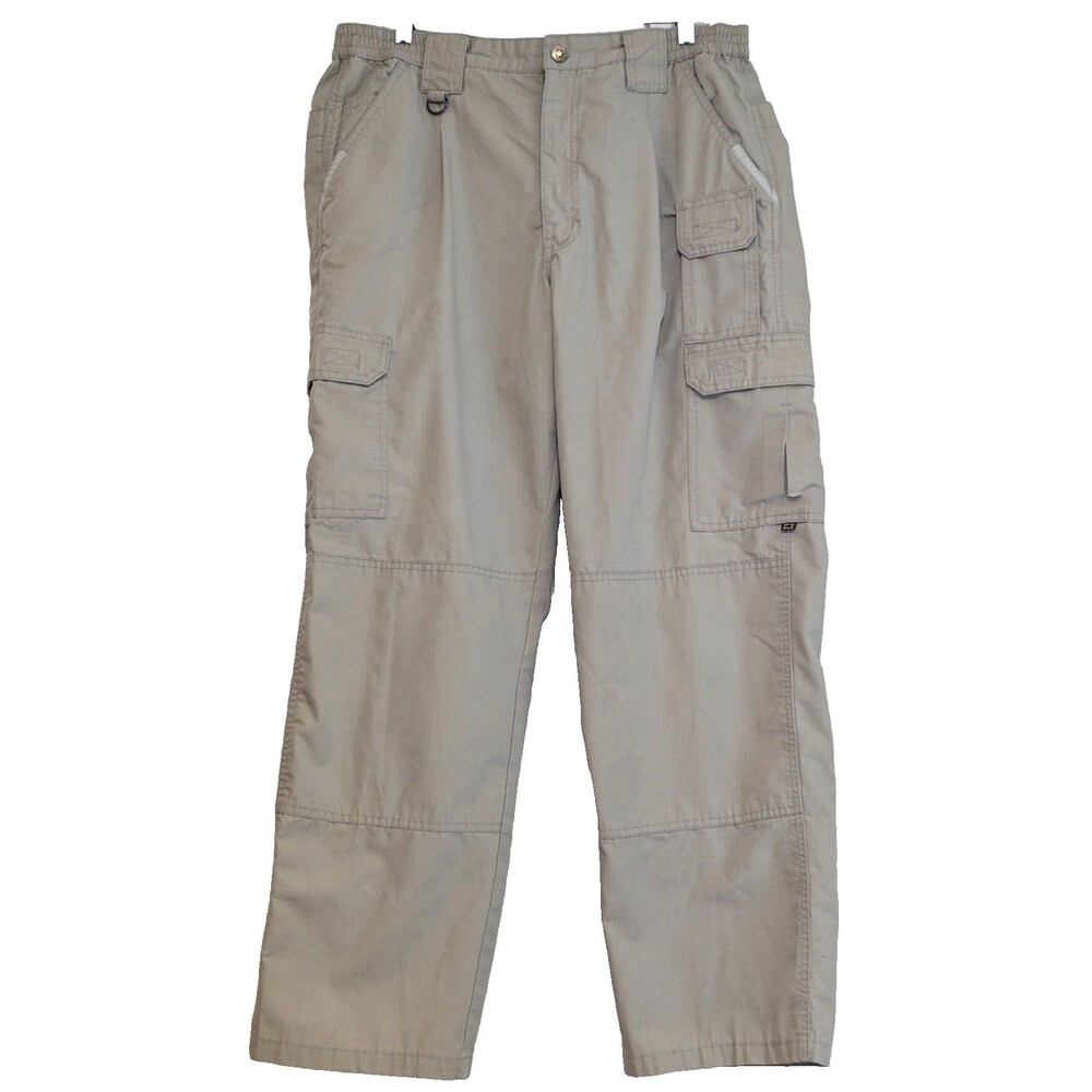 Propper Men's Tactical Cargo Pants 36x30 Khaki Tan Ripstop Action Waist Hemmed